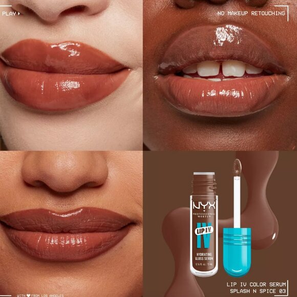 NYX Professional Makeup Lip IV Hydrating Lip Gloss Stain SPLASH N SPICE - Picture 1 of 6